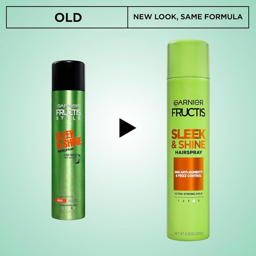 Garnier Fructis Sleek & Shine Anti-Humidity Hairspray - Ultra Strong Hold & Frizz Protection, 8.25 Oz