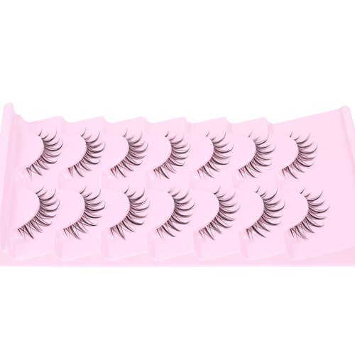 Manga Lashes Natural Look Anime Lashes with Clear Band Manga Eyelashes Asian Korean Style Cute Anime Eyelashes Natural Wispy 3D Lashes 7 Pairs Pack by EYDEVRO