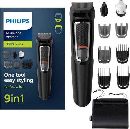 Philips Norelco Multigroom Trimmer - 9-in-1 Grooming Kit with 13 Versatile Attachments