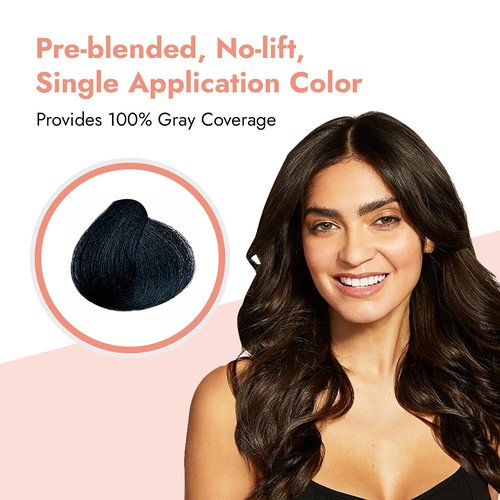 One N' Only Powder Hair Color Kit - Black | Permanent Color, 100% Gray Coverage, Just Add Water
