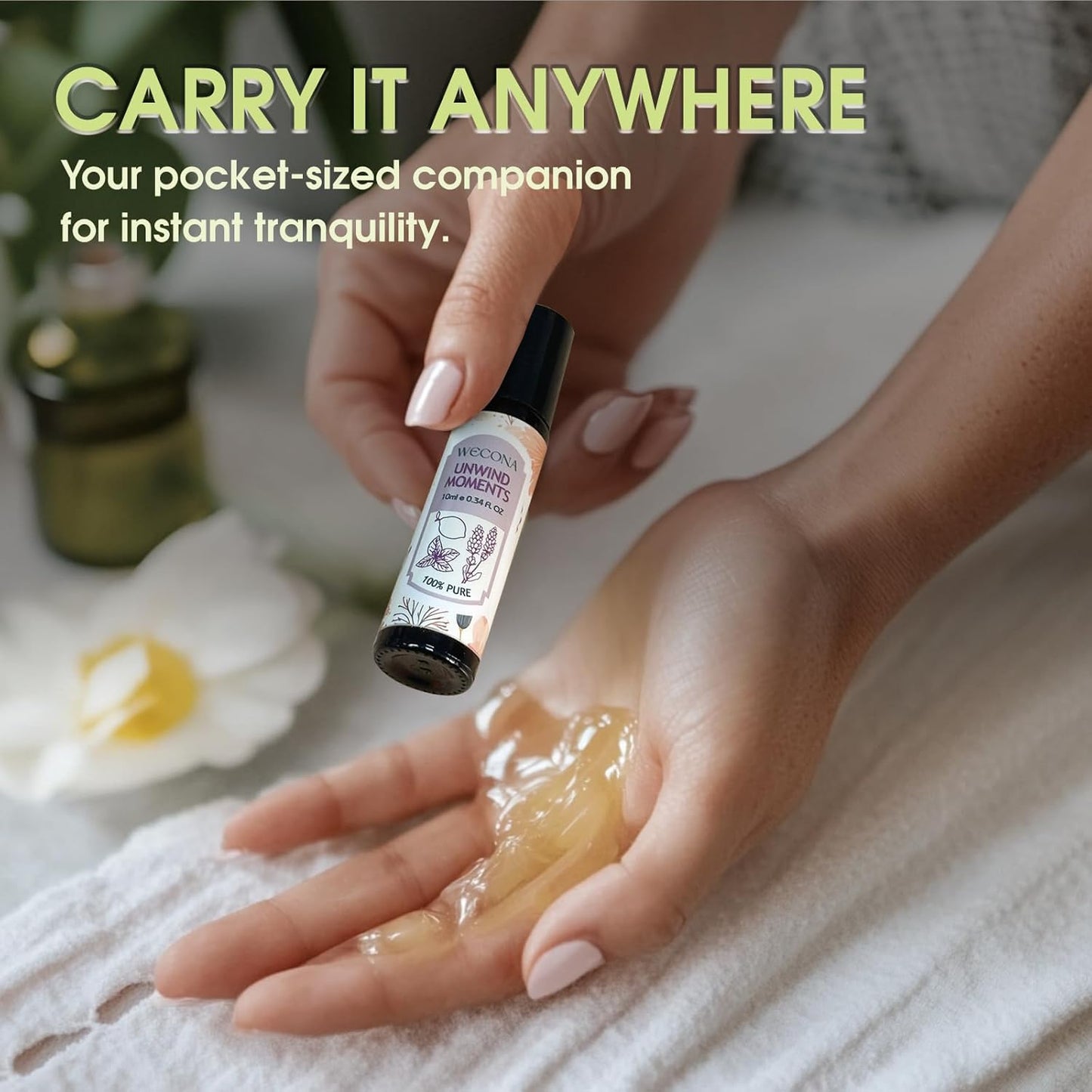 Wecona Aromatherapy Essential Oil Roll-On Set - 6x10ml Blends in Roller Bottles | Portable Relaxation Gift for Home