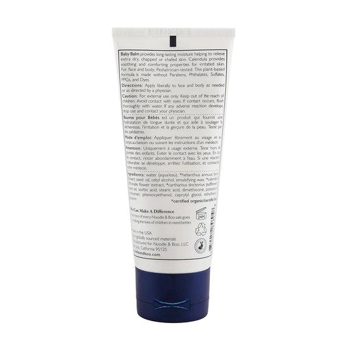 Noodle & Boo Baby Balm for Face and Body, Hypoallergenic and Natural Baby Skin Care with Organic Calendula for Sensitive Skin, Pediatrician and Dermatologist-Tested, Fragrance Free, 3.4 Oz