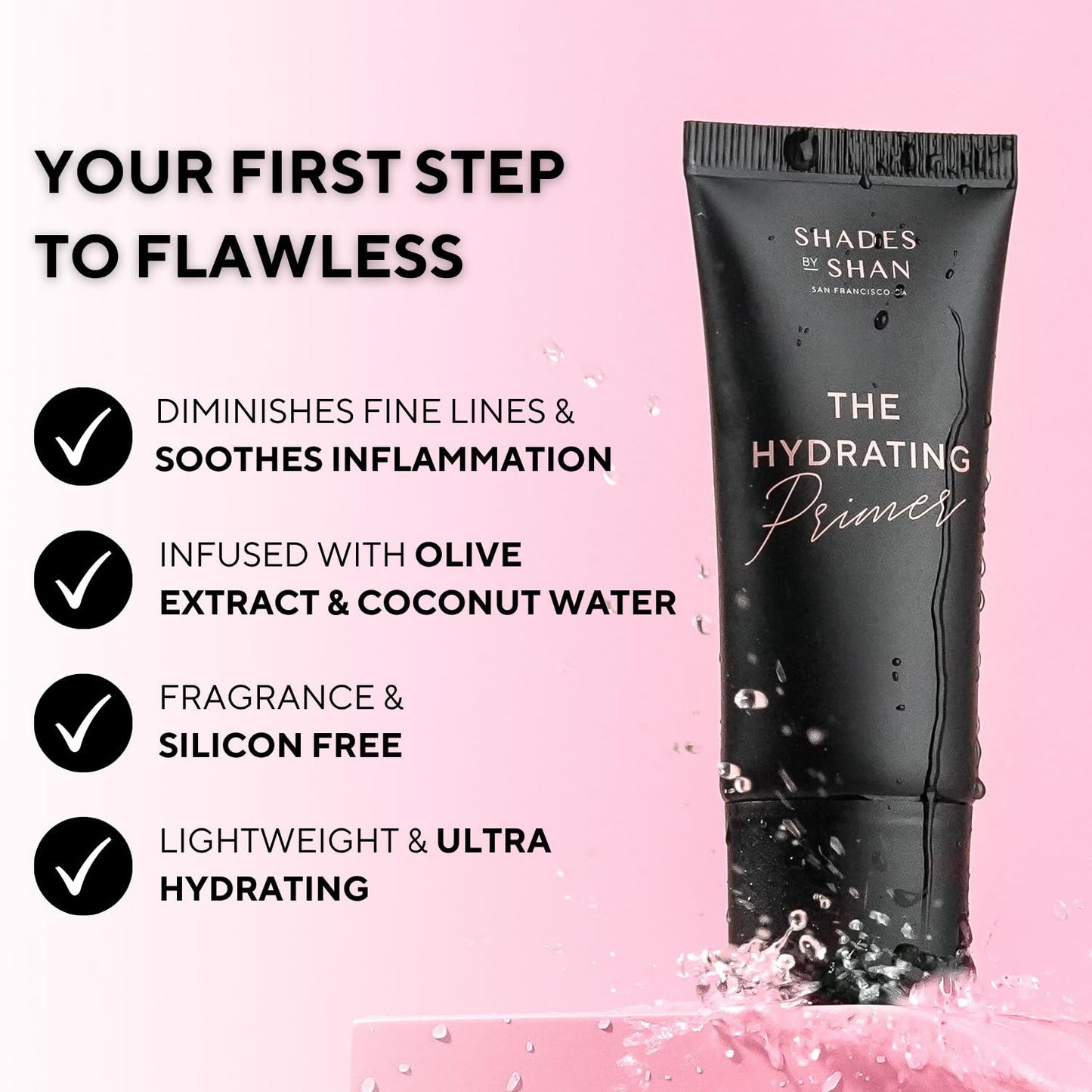 Shades By Shan Hydrating Primer - Moisturizing Makeup Base with Olive Extract & Coconut Water | 1 Fl. Oz.