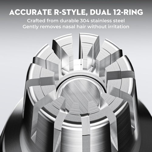 AUZEAL Nose Hair Trimmer for Men, Ear and Nose Hair Trimmer, Manual, Noise-Free, Waterproof, Painless, Gift for Men, Silver