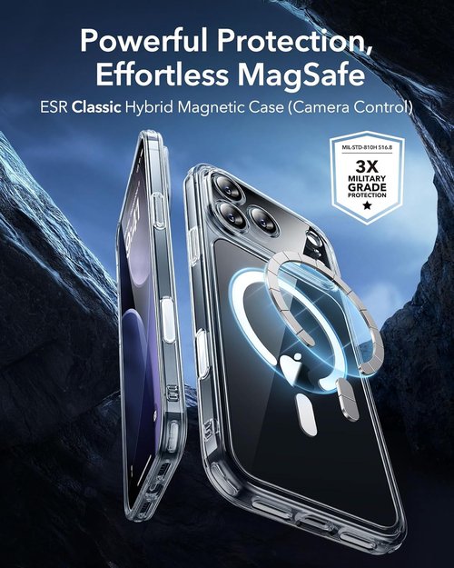 ESR iPhone 17 Pro Max Case - Shockproof Military-Grade Protection | MagSafe Compatible & Clear Design