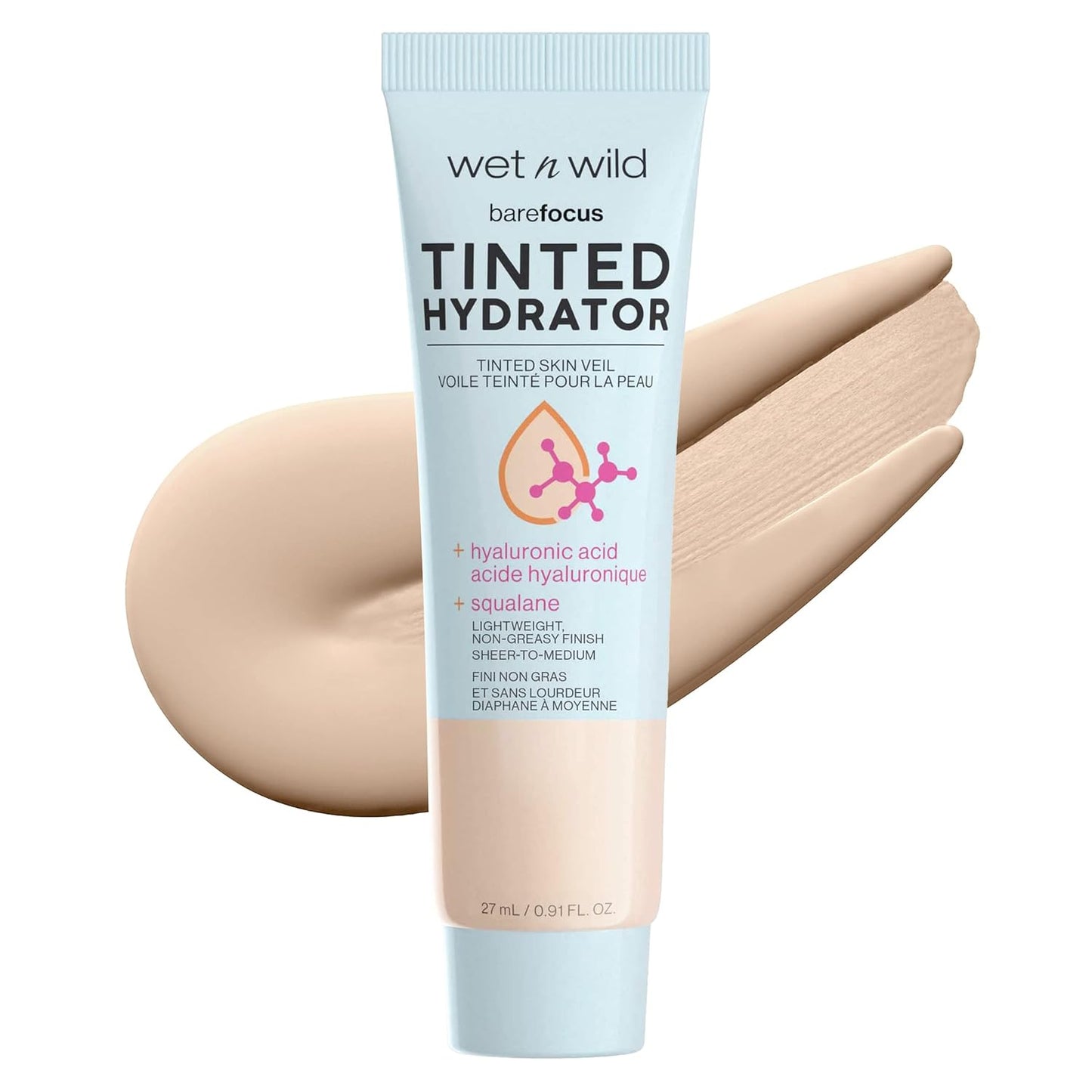 Wet n Wild Bare Focus Tinted Hydrator | Lightweight Buildable Coverage with Hyaluronic Acid - Light Medium