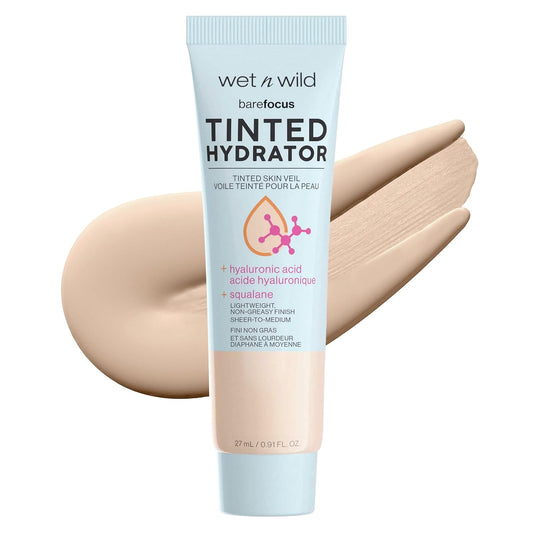 Wet n Wild Bare Focus Tinted Hydrator | Lightweight Buildable Coverage with Hyaluronic Acid - Light Medium