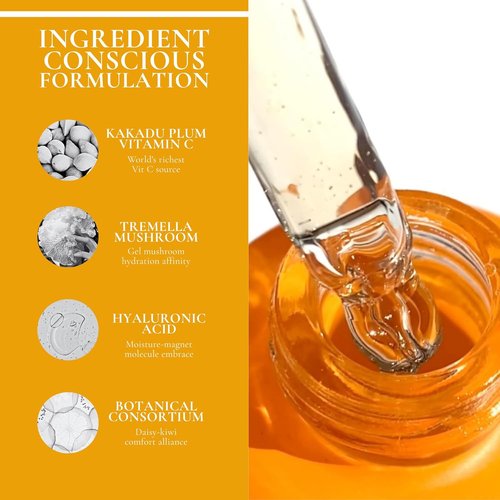 DAY DRIN-C Face Hydration Serum - 2 in 1 Formula with Vitamin C & Hyaluronic Acid, 1.01 oz