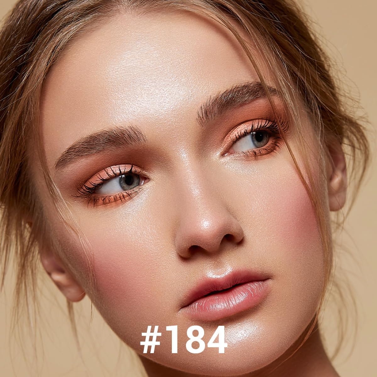 Cream Single Eyeshadow Stick with Blending Brush, Hypoallergenic Eye Shadow Sticks Makeup, Pro Waterproof & Long Lasting Eye Brightener Stick, Eyeshadow Pencil Crayon Shimmer #74