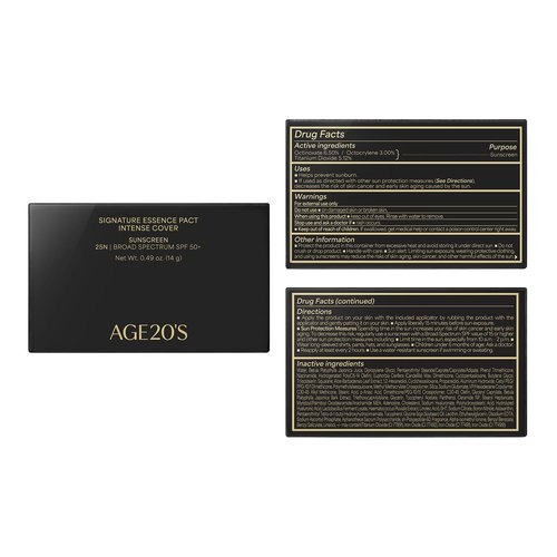 AGE20'S Signature Essence Pact SPF 50+ | Pack of 1 | 25N SAND | Cream Foundation, Dewy Finish, Natural Coverage | Korean Cushion Foundation
