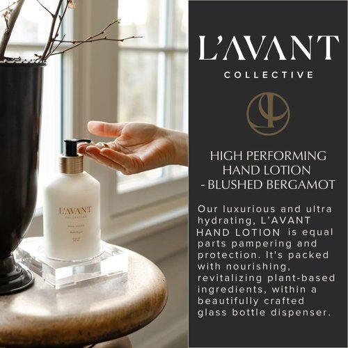 L'AVANT Collective Luxury Hand Lotion - High Performing Moisturizing Hand Cream for Dry, Cracked Hands, Nails & Cuticles - Hydrating Shea Butter Formula (10 oz, Blushed Bergamot)