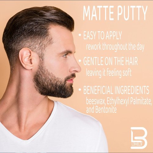 L3 Level 3 Matte Putty - Hair Texturizing Grooming Product for Men & Women - 3.5 Ounce Pack