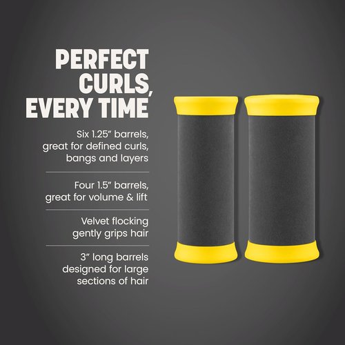 Drybar The Roller Club Curling Hot Rollers - Fast Heating, Gentle on Hair, 10 Rollers in 2 Sizes, Reduces Frizz & Adds Shine