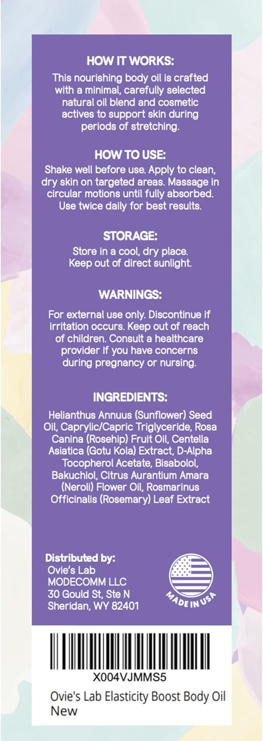 Skiennix Belly Oil - Stretch Mark Support for Pregnancy & Postpartum | Lightweight Formula with Centella Asiatica