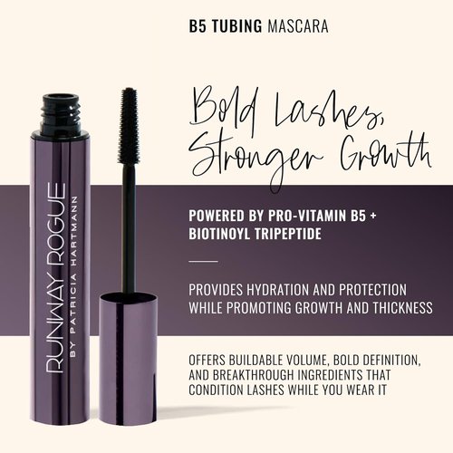 Runway Rogue B5 Tubing Mascara - Clump-Free, Smudge-Free Formula for Dramatic Eyes | Glossy Black