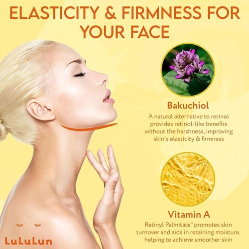 Lululun Vitamin C Face Mask - Hydrating Sheet Mask with 7 Herbs & Vitamins for Clear Skin | 28 Count