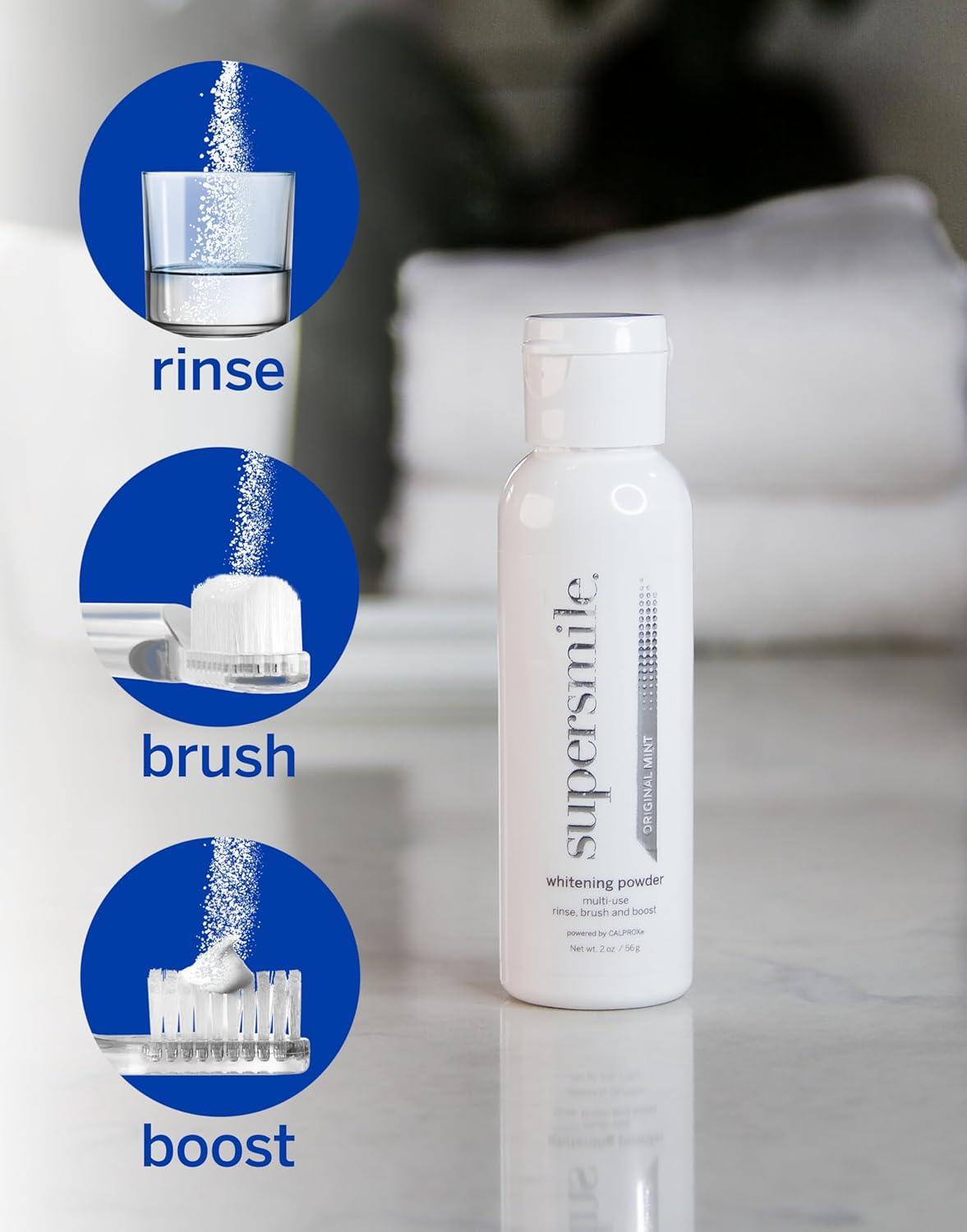 Supersmile Whitening Powder - Triple-Use Formula for Clinically Proven Whiter Teeth | 2 oz