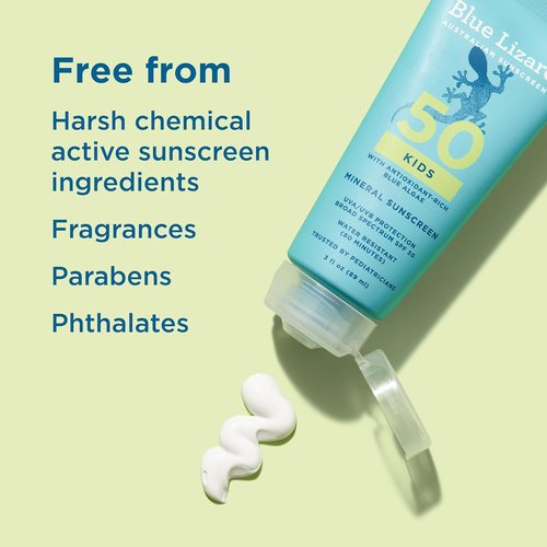 Blue Lizard Kids Sunscreen Lotion - SPF 50 Mineral Formula, Water-Resistant & Paraben-Free, 3 fl oz