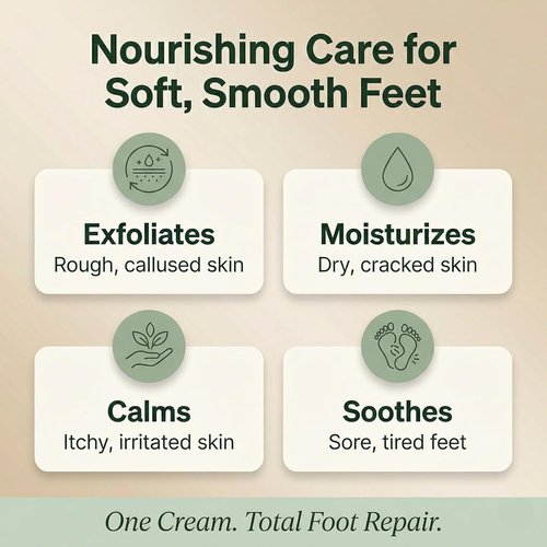 Natural Escapes Peppermint Foot Cream - Deep Moisturizing Heel Repair with Tea Tree & Eucalyptus, 4 oz