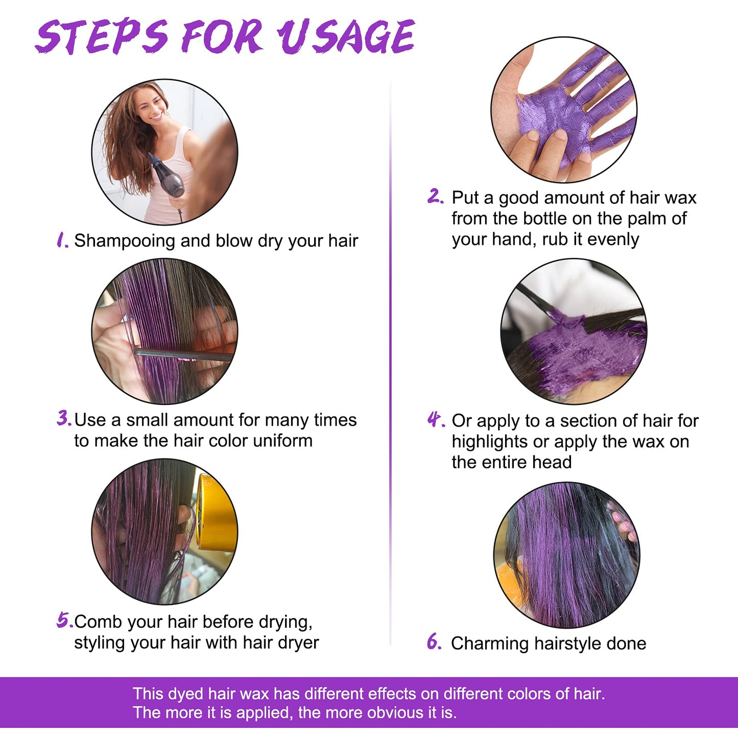 Temporary Hair Color for Kids, Ultikare Hair Dye Washable Natural Hair Wax Color Chalk Mud Cream DIY Hairstyle Clay For Dark Hair Halloween, Cosplay, Party, Christmas Gift Girls 3.4 Fl Oz (4 colors)