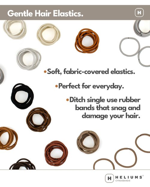 Heliums Small Hair Ties - Black - No Damage Mini 1 Inch Reusable 2mm Elastics for Thin Hair and Kids, Neutral Ponytail Holders - 48 Count