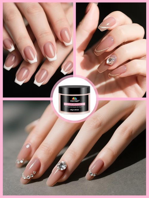 EBANKU Acrylic Nail Powder - Rosy Colors, 120g | Professional Quality, Long-Lasting & No Lamp Needed