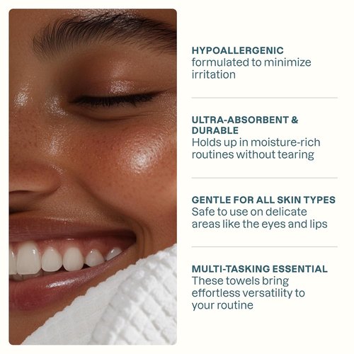 Cliganic Clean Face Towels - XL Disposable Ultra-Absorbent Hypoallergenic Makeup Remover Wipes | 50 Ct