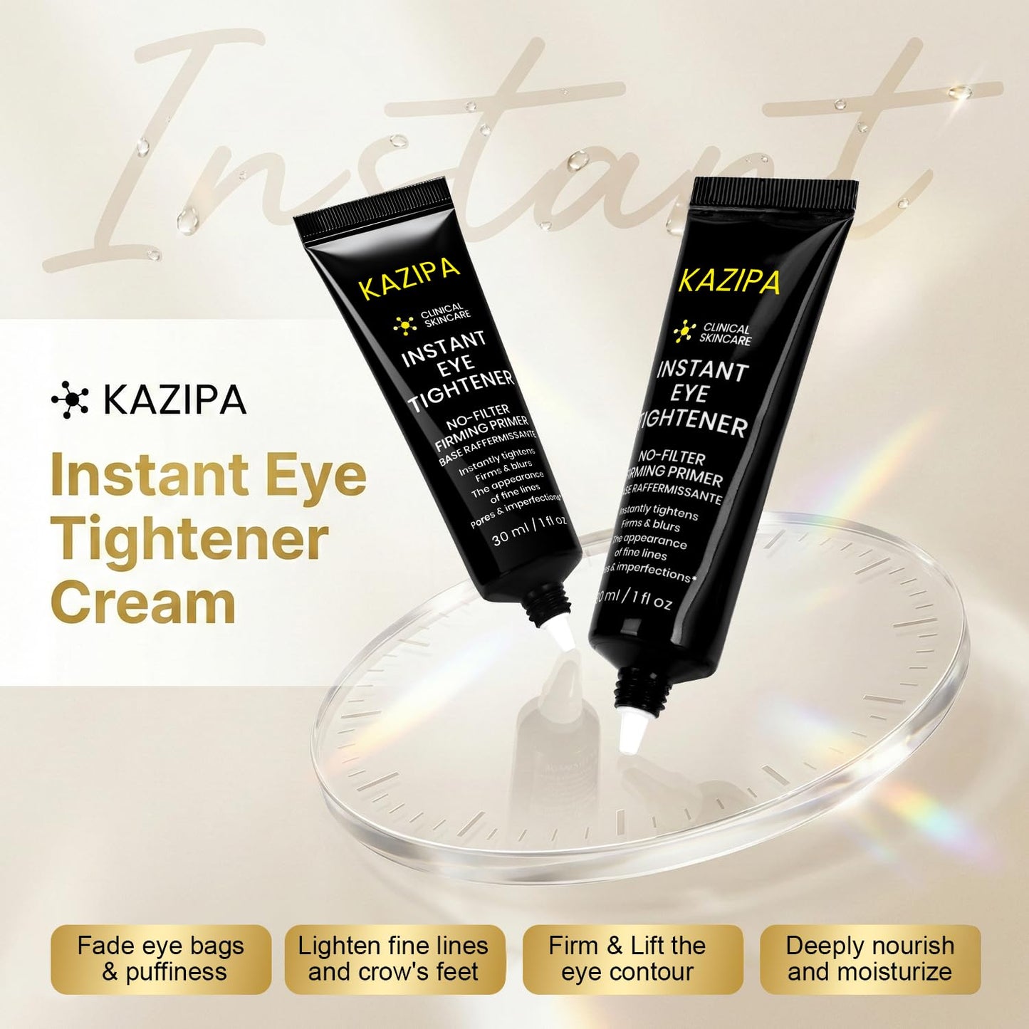 Skiennix Instant Eye Tightener Cream - Firming & Lifting Treatment for Dark Circles & Puffiness | 1 Fl Oz