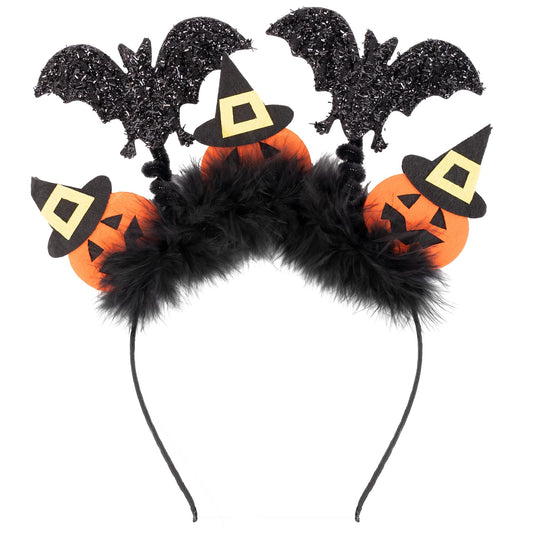 Amazer Bat Headband, Halloween Headbands for Women, Bat headband for Women, Pumpkin Headband, Black Bat Wing Headband for Halloween Costume, Halloween Headpiece Headwear for Party Photo Prop