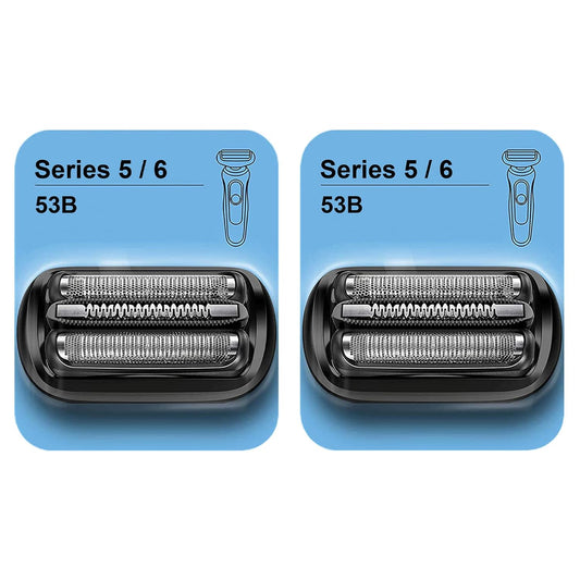 Braun Series 5/6 53B Replacement Head - Compatible Foil Shaver Blades for New Braun Razors (2 Count)