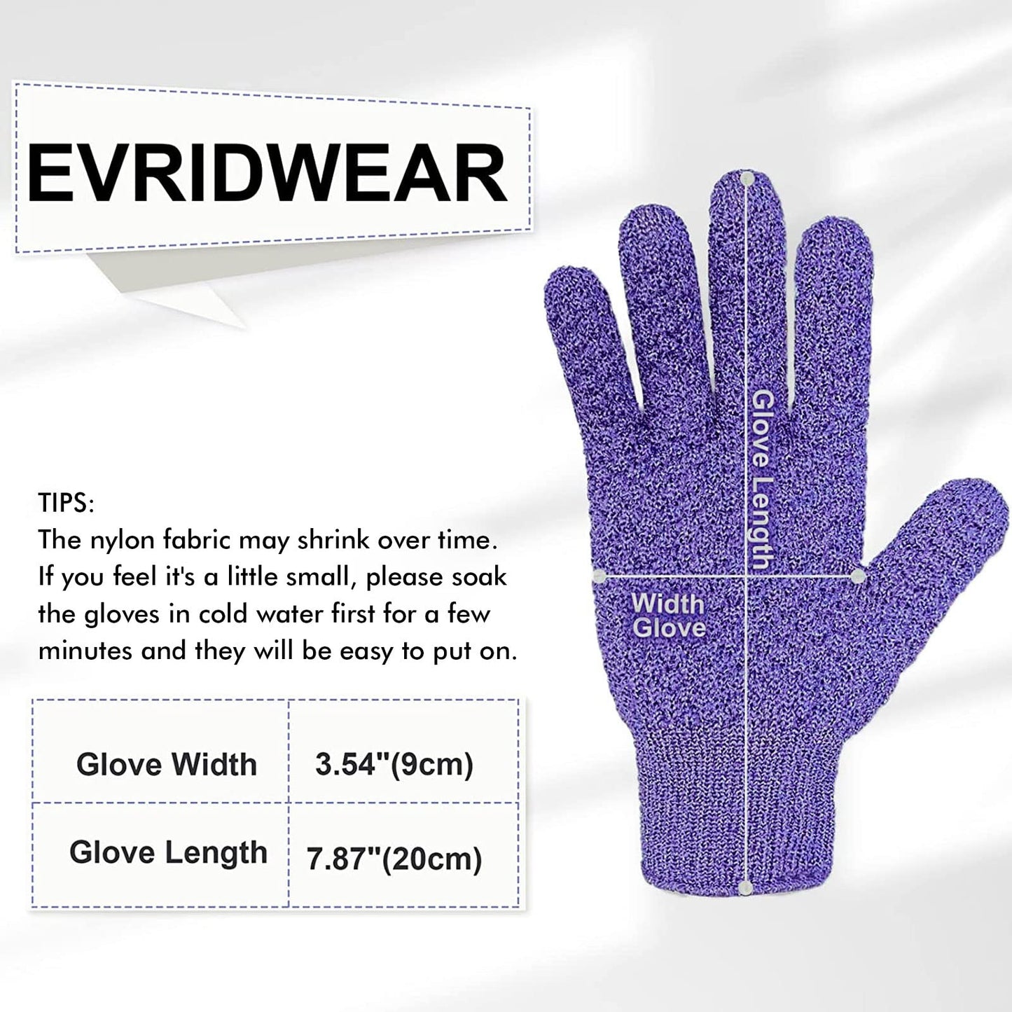 Evridwear Exfoliating Dual Texture Bath Gloves for Shower, Spa, Massage and Body Scrubs, Dead Skin Cell Remover, with Hanging Loop Heavy(5 Pairs Gift Set for Men and Women )