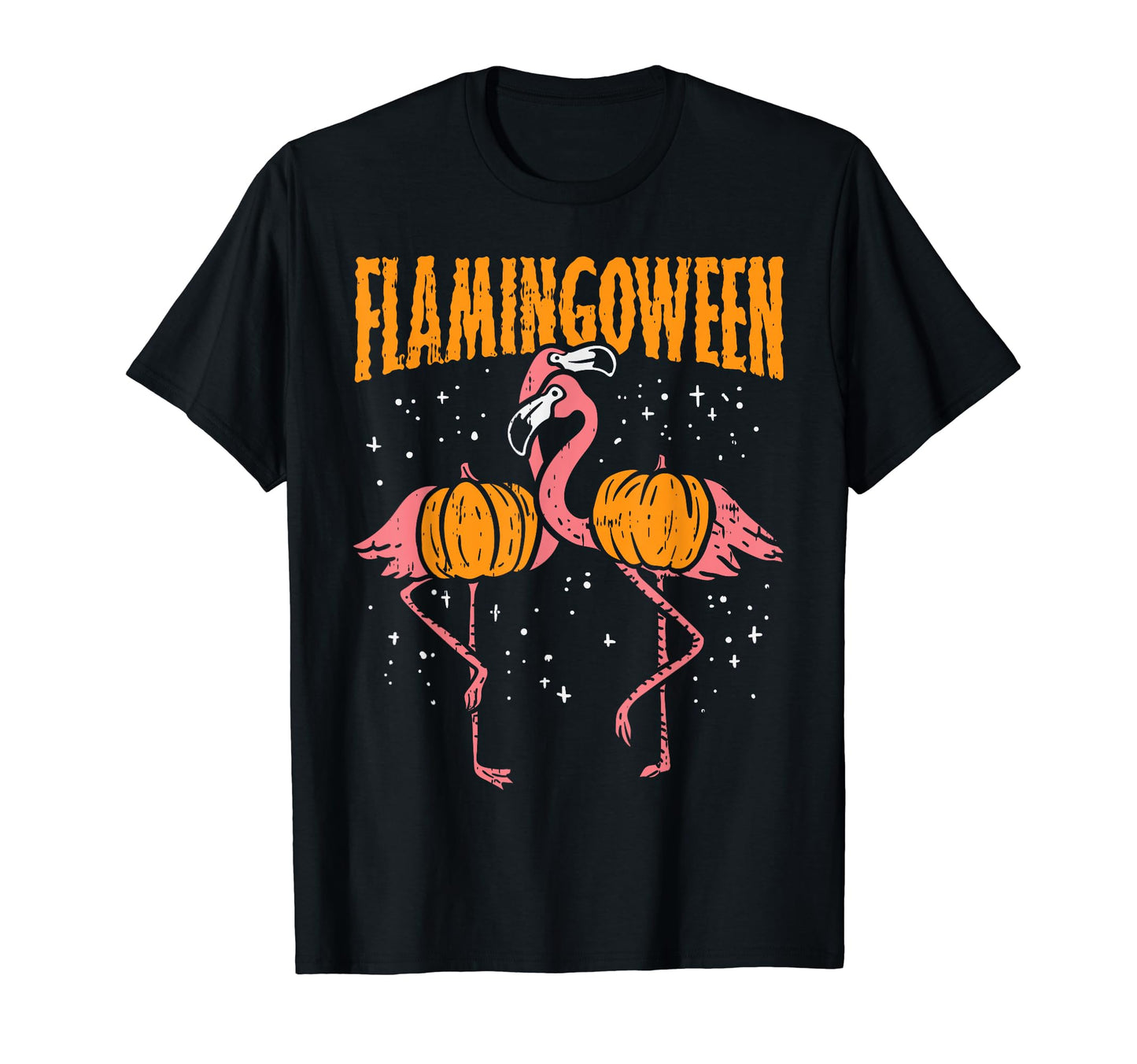 Flamingoween Pumpkin Flamingos Funny Bird Halloween Costume T-Shirt