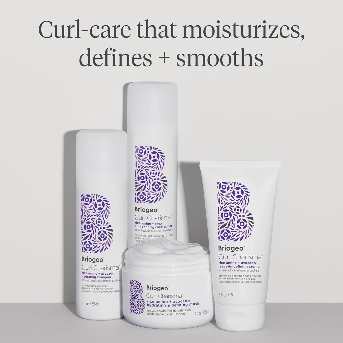 Briogeo Curl Charisma Shampoo - Hydrating Formula with Rice Amino & Avocado | Define & Moisturize Curly Hair