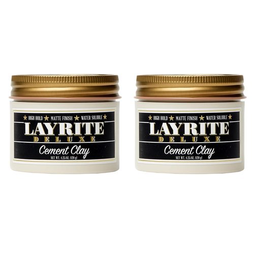 Layrite Deluxe Cement Clay - Strong Hold Styling Clay | 4.25 oz (2 Pack)
