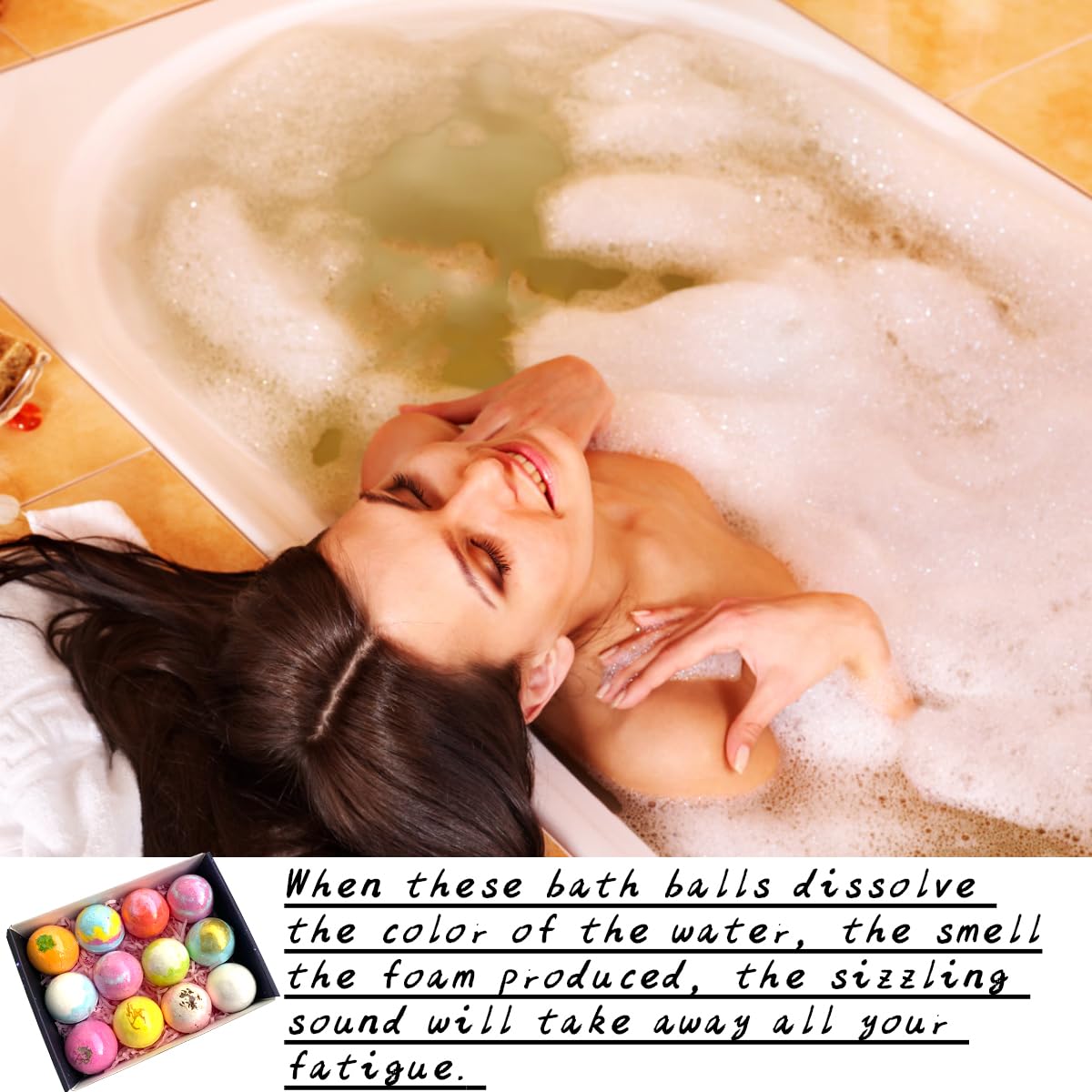 Kanehosi Bath Bombs for Kids & Woman, 12Pcs Organic Bubble Bath Bombs Beautiful Gift Set for Birthday Thanksgiving Christmas Valentine's Day