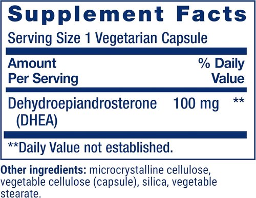 Life Extension DHEA 100 Mg Vegetarian Capsules - Boost Energy & Hormonal Balance | 60 Count