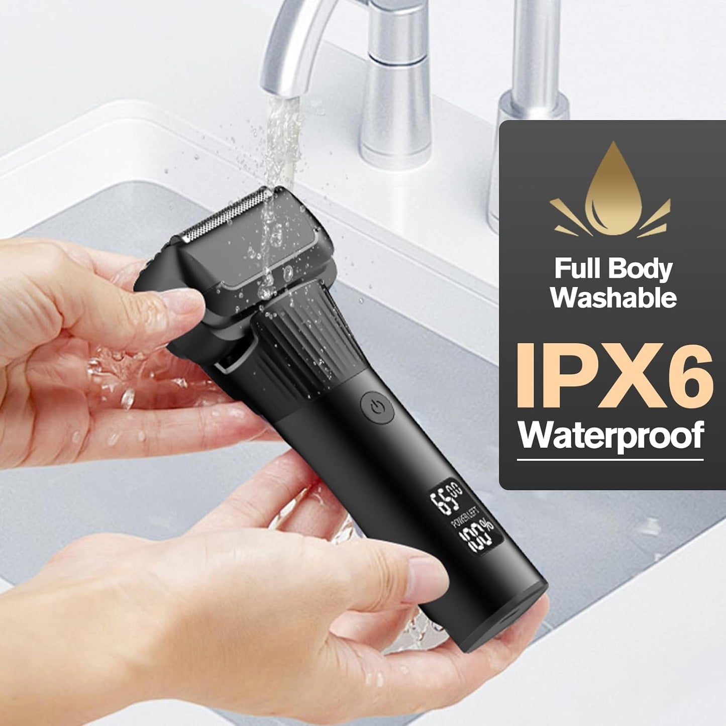 Skiennix 5-Blade Cordless Electric Razor for Men - Close Shaving, Wet/Dry, USB-C Fast Charging, 100 Min Runtime