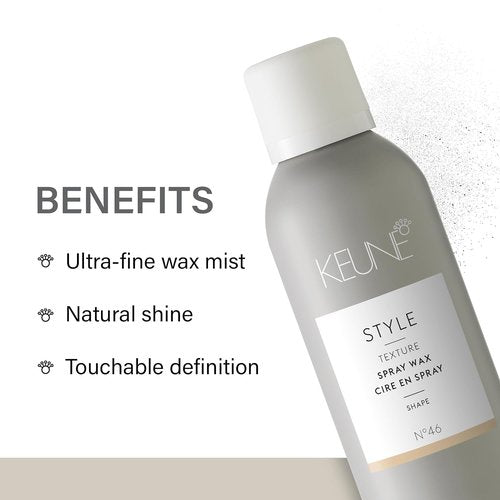 KEUNE Style Spray Wax - Buildable Texture & Natural Shine for Hair - 6.1 Fl Oz