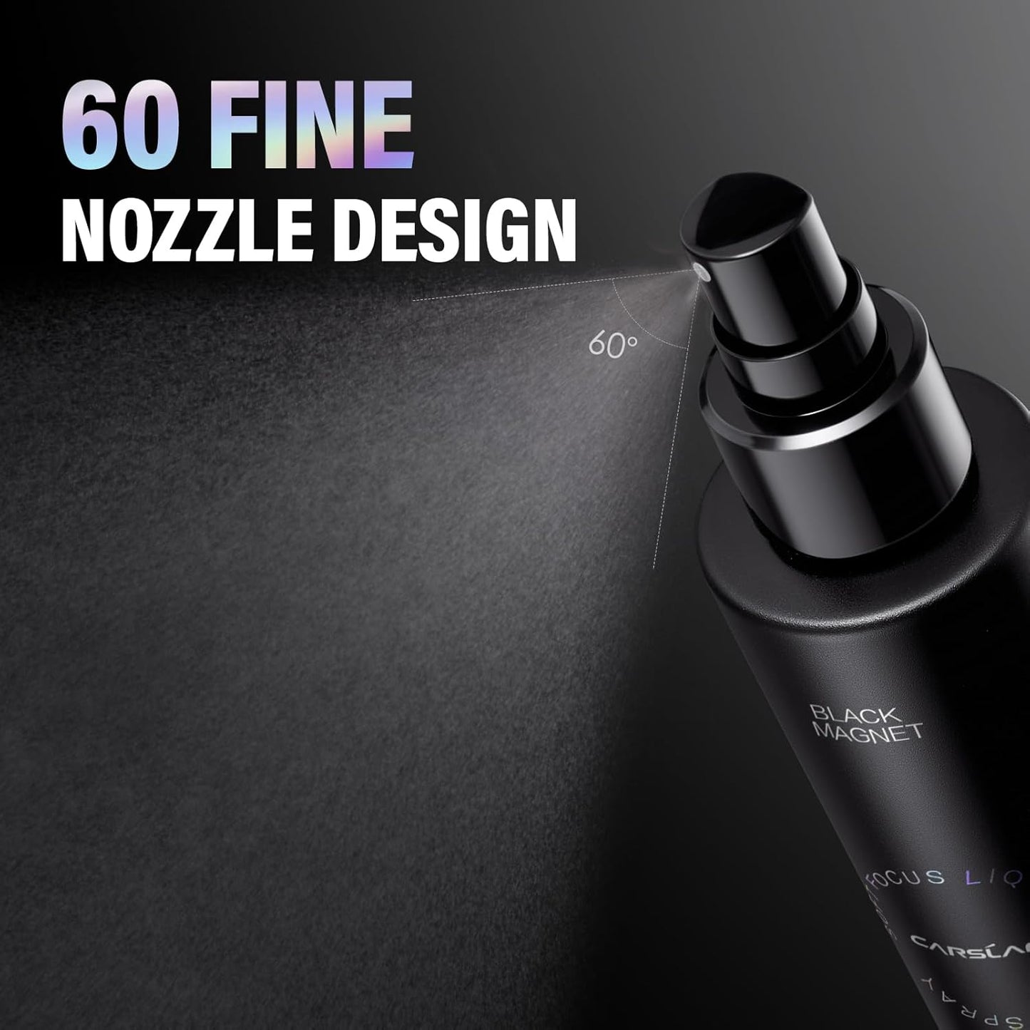 CARSLAN Black Magnet Makeup Setting Spray - 16H Long-Lasting Oil Control & Waterproof Finish | 100ml/3.4 Fl Oz