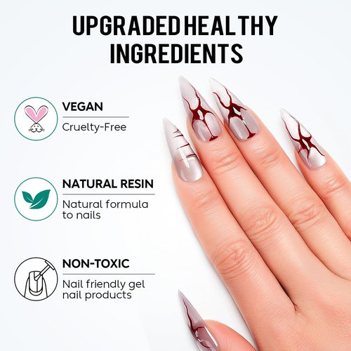 AIMEILI Hema Free Nail Glue Gel 22ml for Nail Tips and Clear Acrylic Nails, Cruelty Free, Vegan, Long Lasting Strong Adhesion for Nail Extension Fake Nails