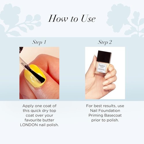 butter LONDON Shine UV Top Coat Nail Polish - Quick-Drying, Glossy Finish with UV Protection - Sheer Coverage