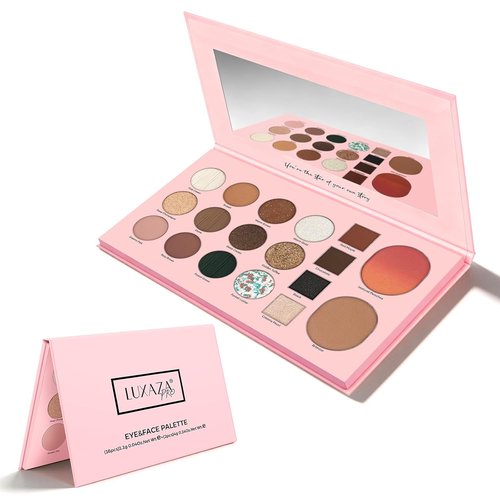 LUXAZA PRO 5-in-1 Eyeshadow Makeup Palette - 18 Natural Nude Shades, Long-Lasting & Smudge-Proof