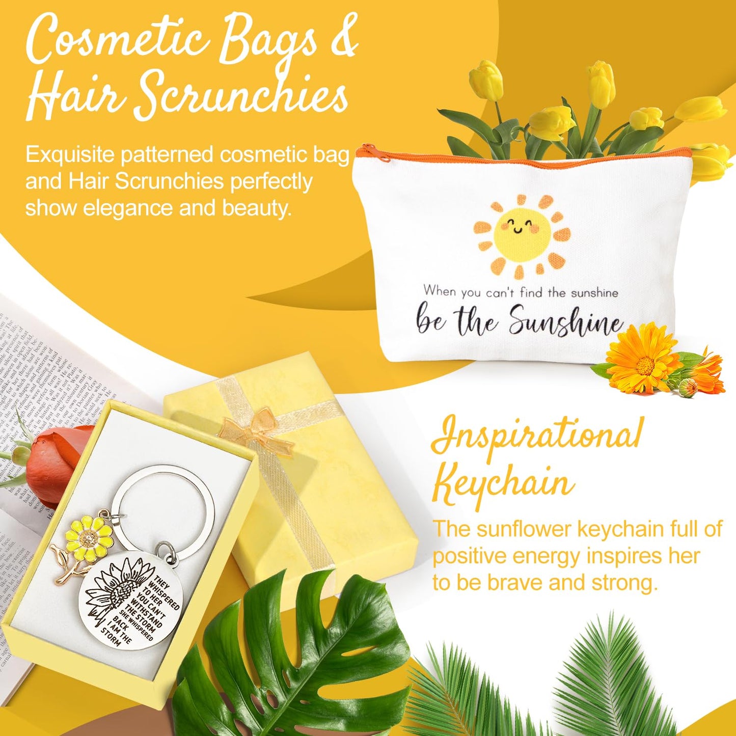 Get Well Soon Gift Baskets for Women, 9pcs Care Package for Women, After Surgery Recovery Gifts, Feel Better Set Thinking Of You - Sending You Hug Sunshine Box for Sick Friend