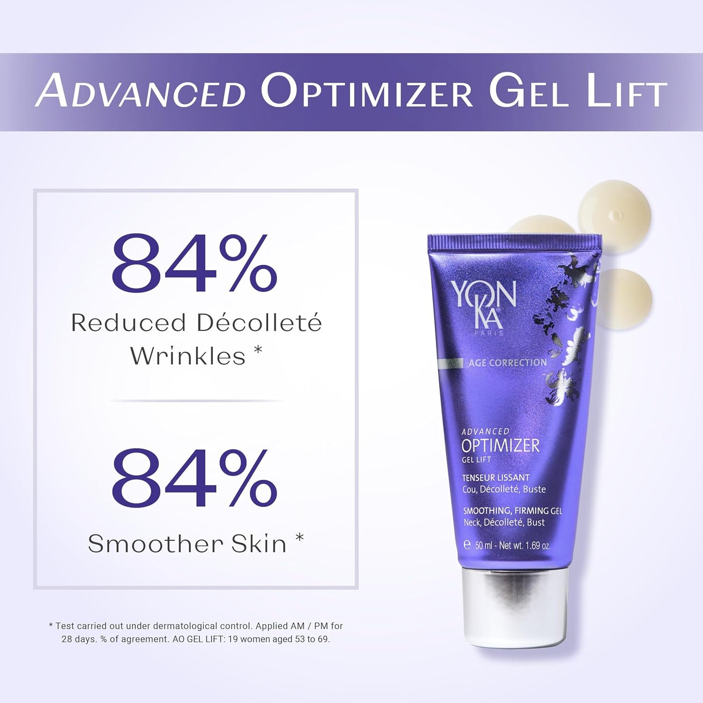 Yonka Advanced Optimizer Lift Gel - Anti-Aging Neck Cream with Marine Collagen & Hyaluronic Acid | 1.69 oz