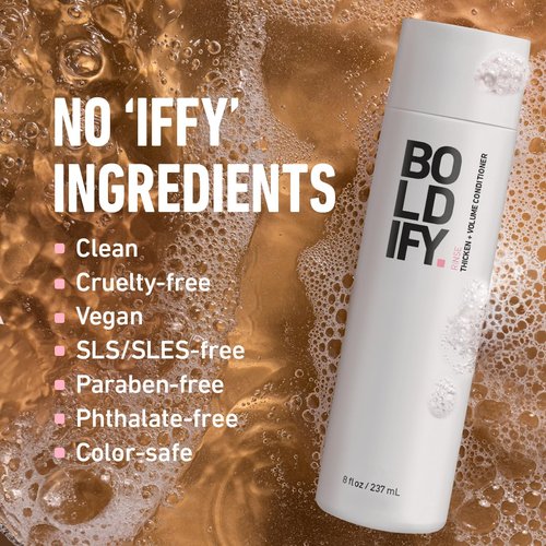 Boldify Thicken Volume Conditioner - Ultimate Biotin Formula for Hair Thickening, Split End Repair, Nourishment, and Fine or Oily Hair for Women & Men
