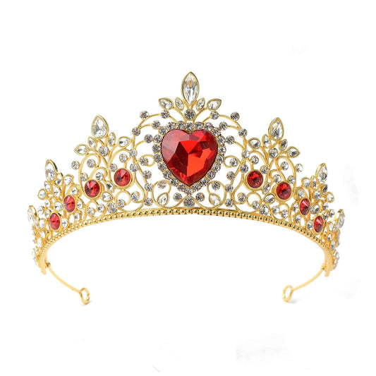 S SNUOY Tiaras and Crowns for Women Crystal Queen Crowns Rhinestone Princess Tiaras Hair Accessories for Bridal Birthday Prom Party - July Ruby