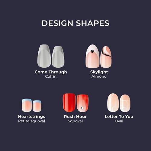 KISS imPRESS Press-On Nails - Dream It Up Design in Light Pink | Short Wider Squoval Shape, 30 Nails Included