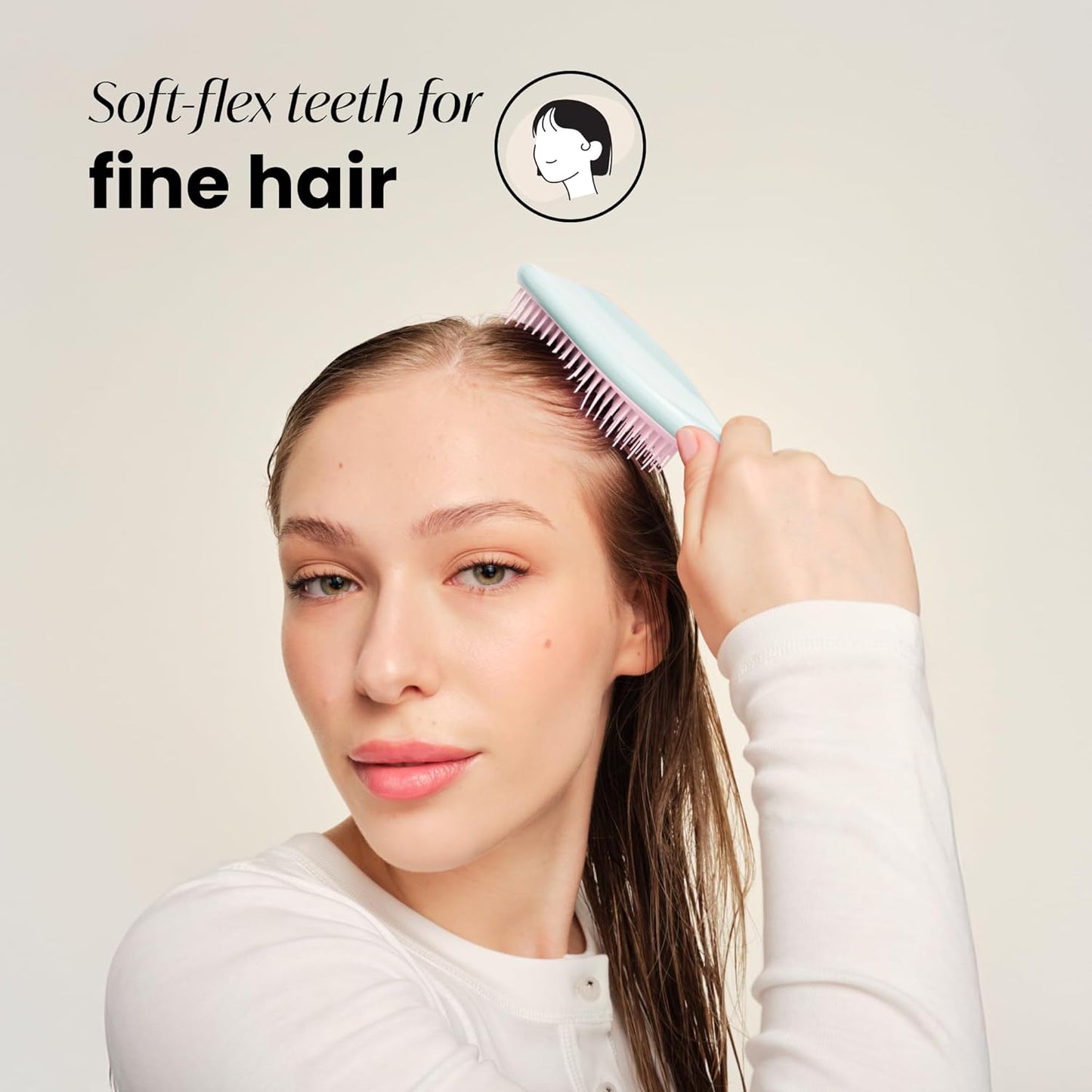 Tangle Teezer Ultimate Detangler Brush Duo - Fine & Fragile Hair Care | Purple & Pink/Mint