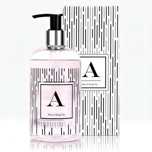 Brevä Soap Co. Monogrammed Luxury Liquid Hand Soap - Personalized Citrus Bloom Scent | 12 oz - Letter A
