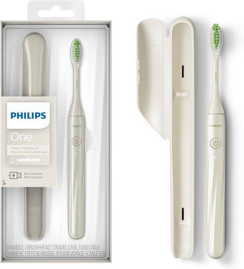 Philips Sonicare Rechargeable Toothbrush - One by Sonicare | Snow Color, Advanced Cleaning